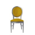 Chandelle Chair in Silver with Yellow Seat Pad