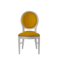Chandelle Chair in White with Yellow Seat Pad