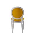 Chandelle Chair in White with Yellow Seat Pad