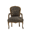 Louis Armchair in Gold with Zebra Seat Pad