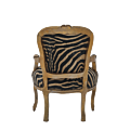 Louis Armchair in Gold with Zebra Seat Pad