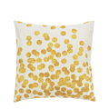 White Velvet Cushion with Golden Rounds