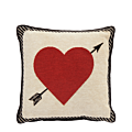 Cushion with Red Heart Print