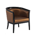 Divano Armchair in Black with Copper Seat Pad