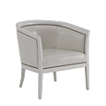 Divano Armchair in White with White Seat Pad