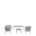 Divano Bench in White with White Seat Pad