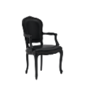 Lauren Armchair in Black with Black Seat Pad