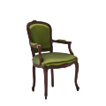 Lauren Armchair in Brown with Chartreuse Green Seat Pad