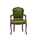 Lauren Armchair in Brown with Chartreuse Green Seat Pad