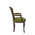 Lauren Armchair in Brown with Chartreuse Green Seat Pad