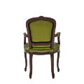 Lauren Armchair in Brown with Chartreuse Green Seat Pad