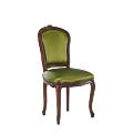 Lauren Chair in Brown with Chartreuse Green Seat Pad