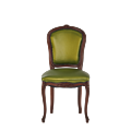 Lauren Chair in Brown with Chartreuse Green Seat Pad