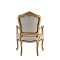 Orleans Armchair in Gold with White Leather Seat pad