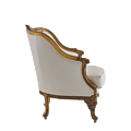 Orville Armchair in Gold Frame with White Leather Seat Pad