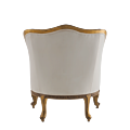Orville Armchair in Gold Frame with White Leather Seat Pad
