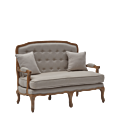 Paris Settee Sofa in Oak upholstered in Linen