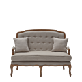 Paris Settee Sofa in Oak upholstered in Linen