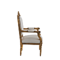 Regent Armchair with Gold Frame and White Leather Seat Pad