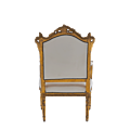 Regent Armchair with Gold Frame and White Leather Seat Pad