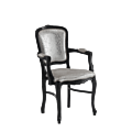 Versailles Armchair in Black with Silver Seat Pad