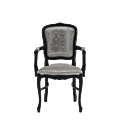 Versailles Armchair in Black with Silver Seat Pad