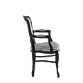 Versailles Armchair in Black with Silver Seat Pad