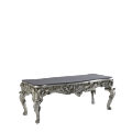 Versailles Coffee Table in Silver with Black Top