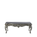 Versailles Coffee Table in Silver with Black Top