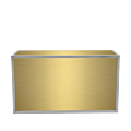 Unico Rectangular Bar with Stainless Steel Frame and Gold Panels