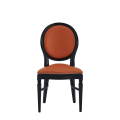 Chandelle Chair in Black with Orange Seat Pad