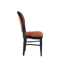 Chandelle Chair in Black with Orange Seat Pad