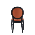 Chandelle Chair in Black with Orange Seat Pad