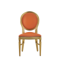 Chandelle Chair in Gold with Orange Seat Pad