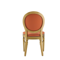 Chandelle Chair in Gold with Orange Seat Pad