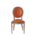 Chandelle Chair in Ivory with Orange Seat Pad