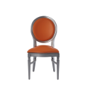 Chandelle Chair in Silver with Orange Seat Pad