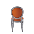Chandelle Chair in Silver with Orange Seat Pad