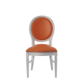 Chandelle Chair in White with Orange Seat Pad