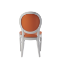 Chandelle Chair in White with Orange Seat Pad