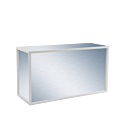 Unico Rectangular Bar with White Frame and Silver Panels