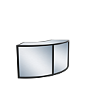 Unico Curved Bar with Black Frame and Silver Panels