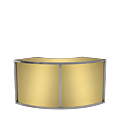 Unico Curved Bar with Stainless Steel Frame and Gold Panels