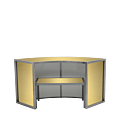 Unico Curved Bar with Stainless Steel Frame and Gold Panels