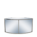 Unico Curved Bar with Stainless Steel Frame and Silver Panels
