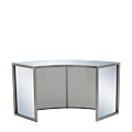 Unico Curved Bar with Stainless Steel Frame and Silver Panels