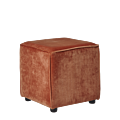 Rochelle Square Ottoman in Orange Velvet