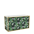 Unico DJ Booth with Gold Frame and Palm Leaf Print Panels