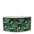 Unico Curved Bar with Stainless Steel Frame and Palm Leaf Panels