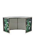 Unico Curved Bar with Stainless Steel Frame and Palm Leaf Panels